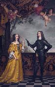 Gerard van Honthorst Willem II (1626-50), prince of Orange, and his wife Maria Stuart France oil painting artist